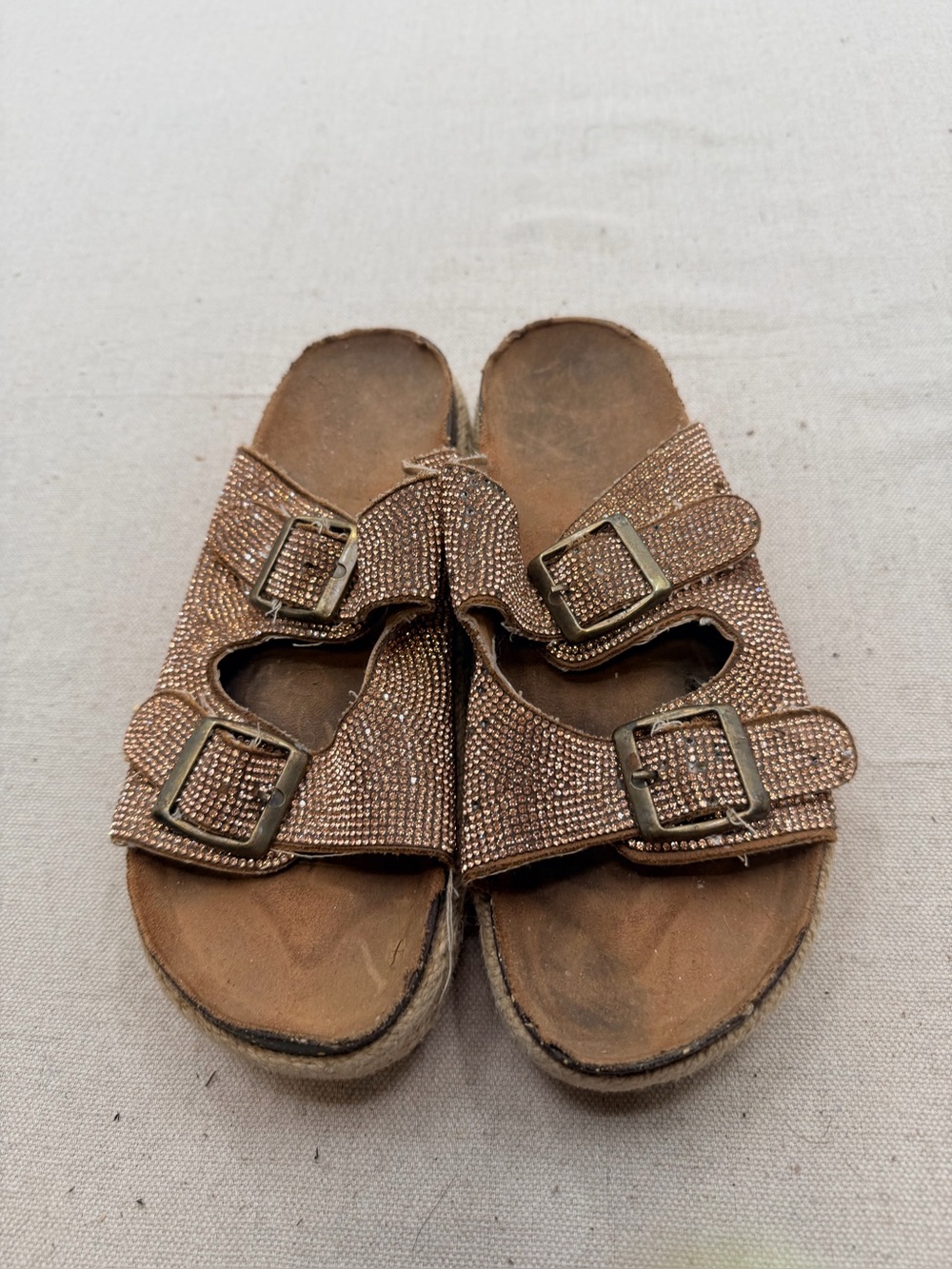 Misfit Rose Gold  Glitter Sandals